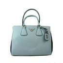 2014 Prada Saffiano Leather Tote Bag for sale BN2438 lightblue & darkblue